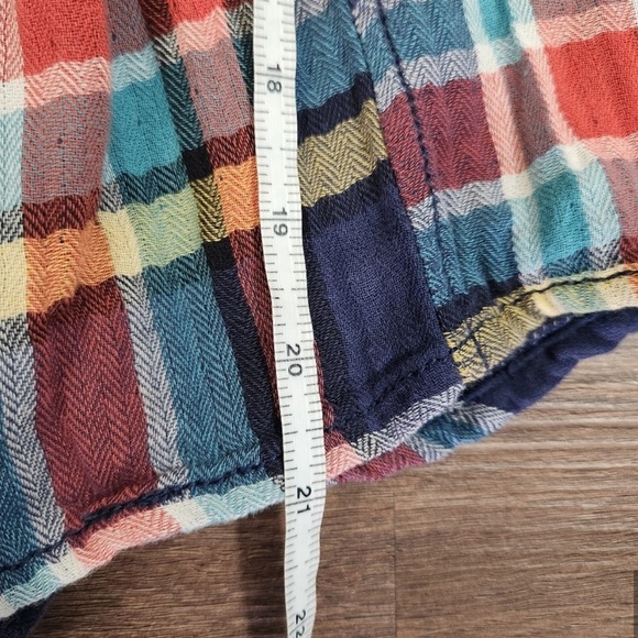 Free People We The Free Smocked Plaid Boho Top S - Picture 12 of 12